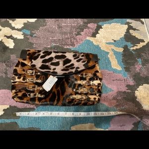 NWT Jimmy Choo large leopard clutch